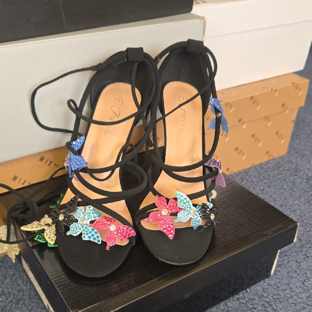 Women's Strappy Lace Up Heels